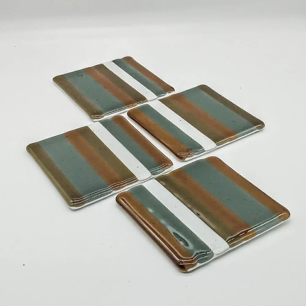 St. Coletta Greater Washington Square Striped Glass Coasters (4)